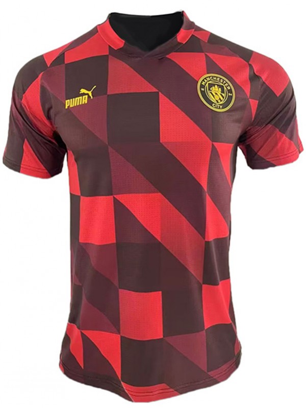 Manchester united pre-match training jersey soccer uniform men's red sportswear football kit top sports shirt 2023-2024